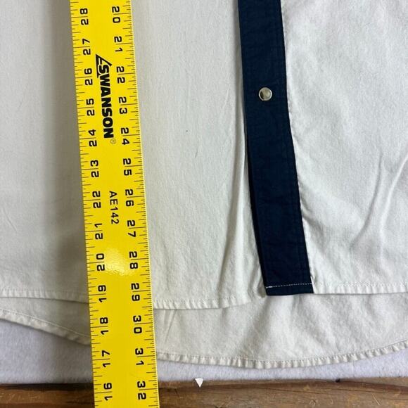 Wrangler Western Shirt Mens Large Snap Stripped Color Block Heavyweight Cowboy - Picture 4 of 9